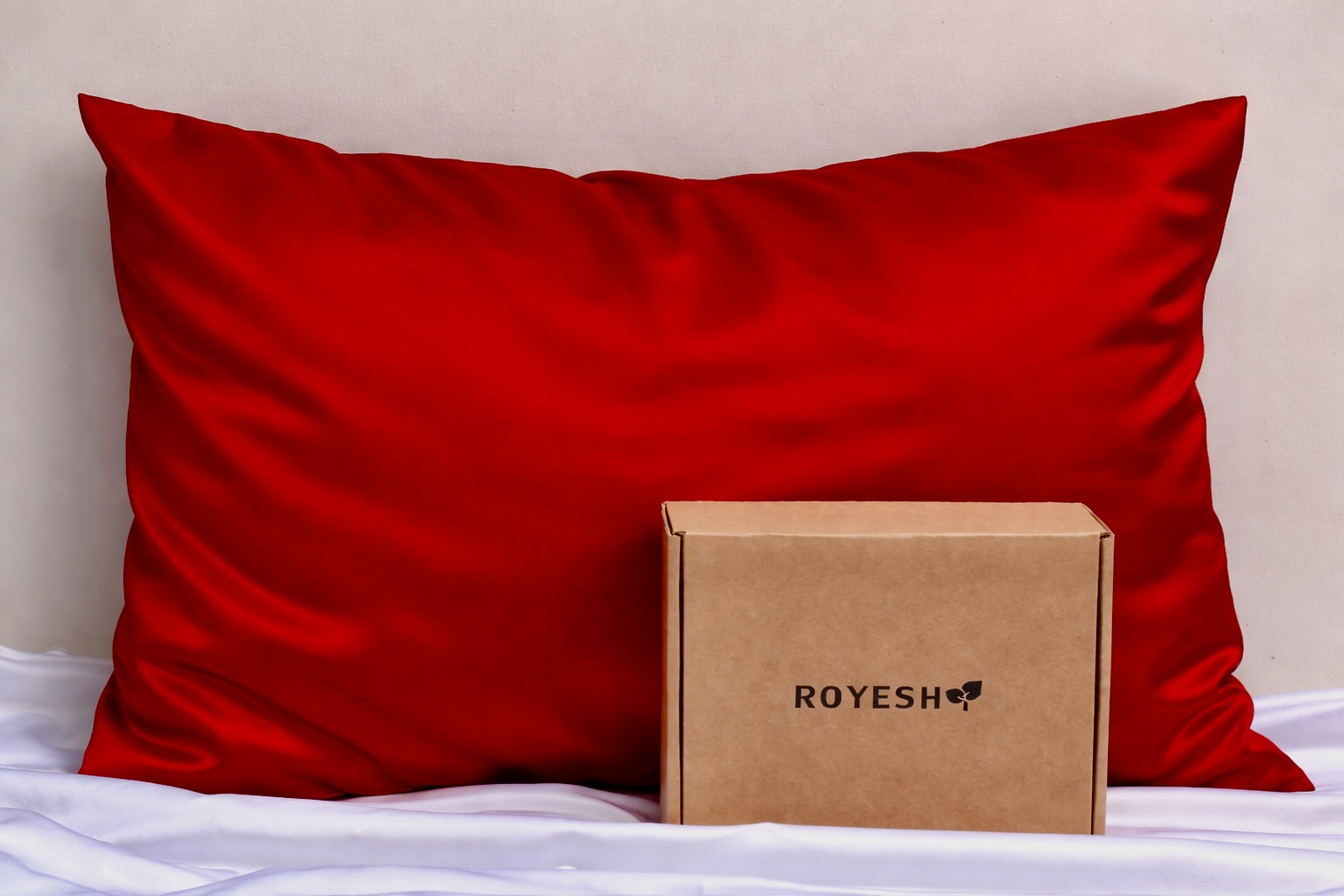 روبالشتی ساتن ابریشم قرمز