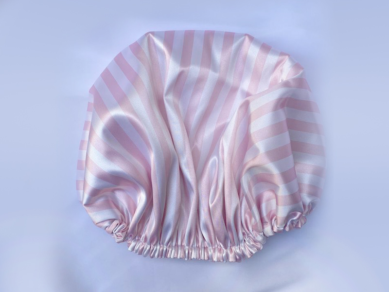 کلاه خواب ساتن راه راه صورتی